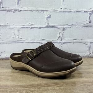 Orthofeet Irma 72012 Brown Slip On Comfort Shoes Women's Size 6.5 B Mules Clogs